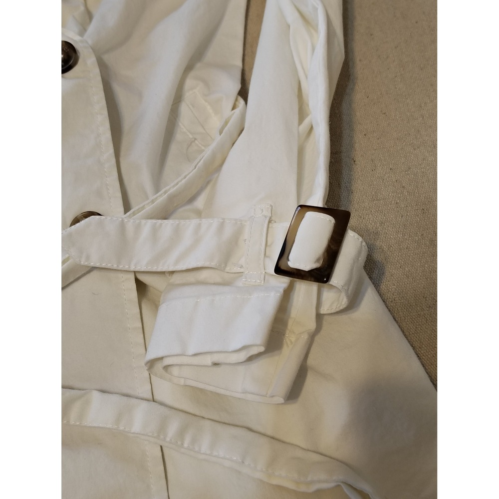 YARGICI White Double Breasted Trench Light Jacket Women's Outerwear Size Small - Picture 4 of 8